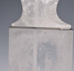 Pair of Vase Form Rock Crystal Quartz Lamps