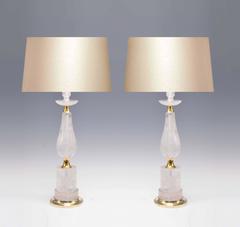 Coppia di lampade in cristallo di rocca dalla forma elegante