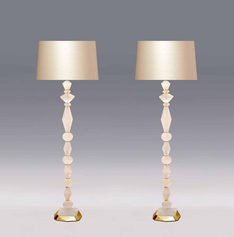 Fine Carved Rock Crystal Quartz Floor Lamps For Sale at 1stdibs