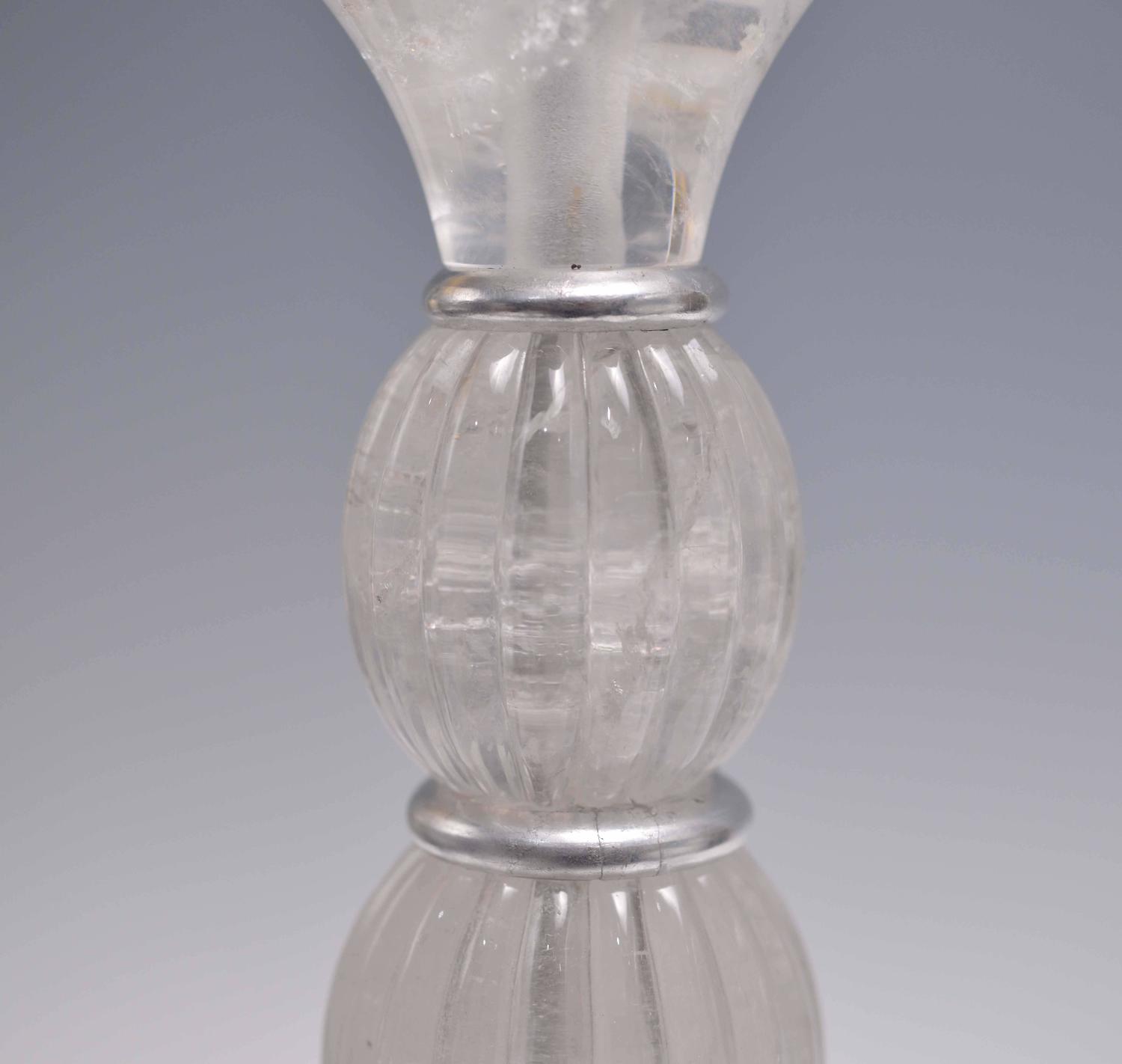 Pair of Contemporary Rock Crystal Quartz Candle Holders For Sale at 1stdibs