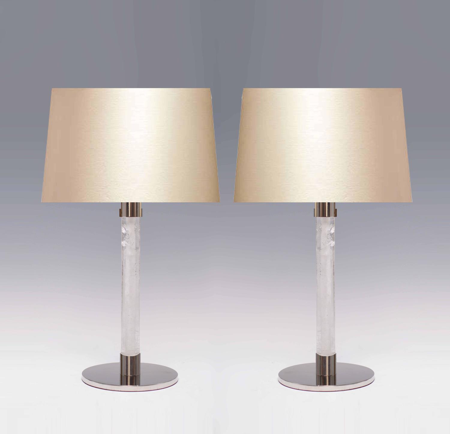 Pair of Contemporary Rock Crystal Quartz Lamps For Sale at 1stdibs