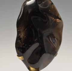 Pair of Modern Dark Rock Crystal Lamps