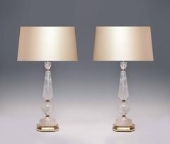 Pair of Modern Rock Crystal Lamps