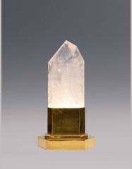 Fine Carved Rock Crystal Quartz Obelisk Light