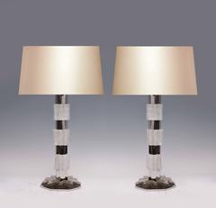 Pair of Metropolitan Rock Crystal Quartz Lamps