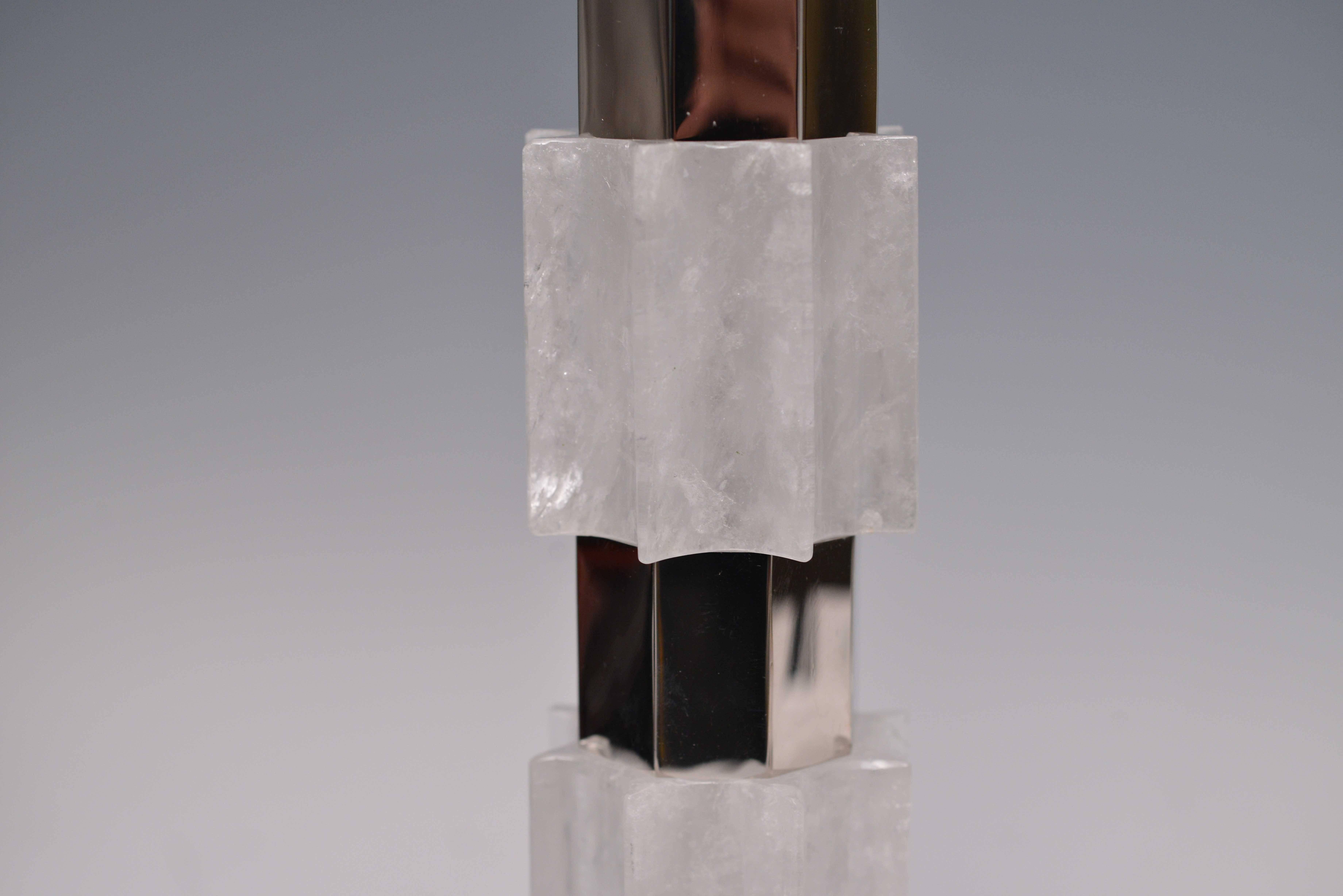 Paire de lampes Metropolitan Rock Crystal Quartz en cristal de roche Excellent état - En vente à New York, NY