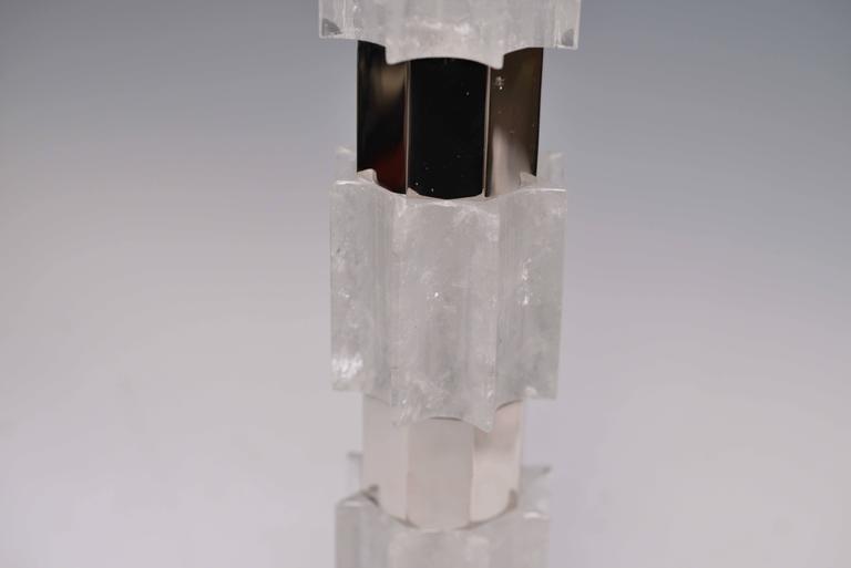 Contemporary Pair of Metropolitan Rock Crystal Quartz Lamps For Sale