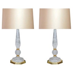 Ormolu-Mounted Rock Crystal Quartz Lamps