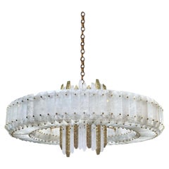 Rock Crystal Chandelier by Phoenix in Hammered Brass, Custom Sizes