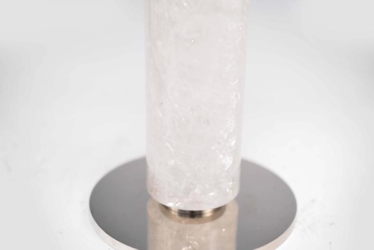 Pair of Modern Rock Crystal Quartz Lamps In Excellent Condition For Sale In New York, NY