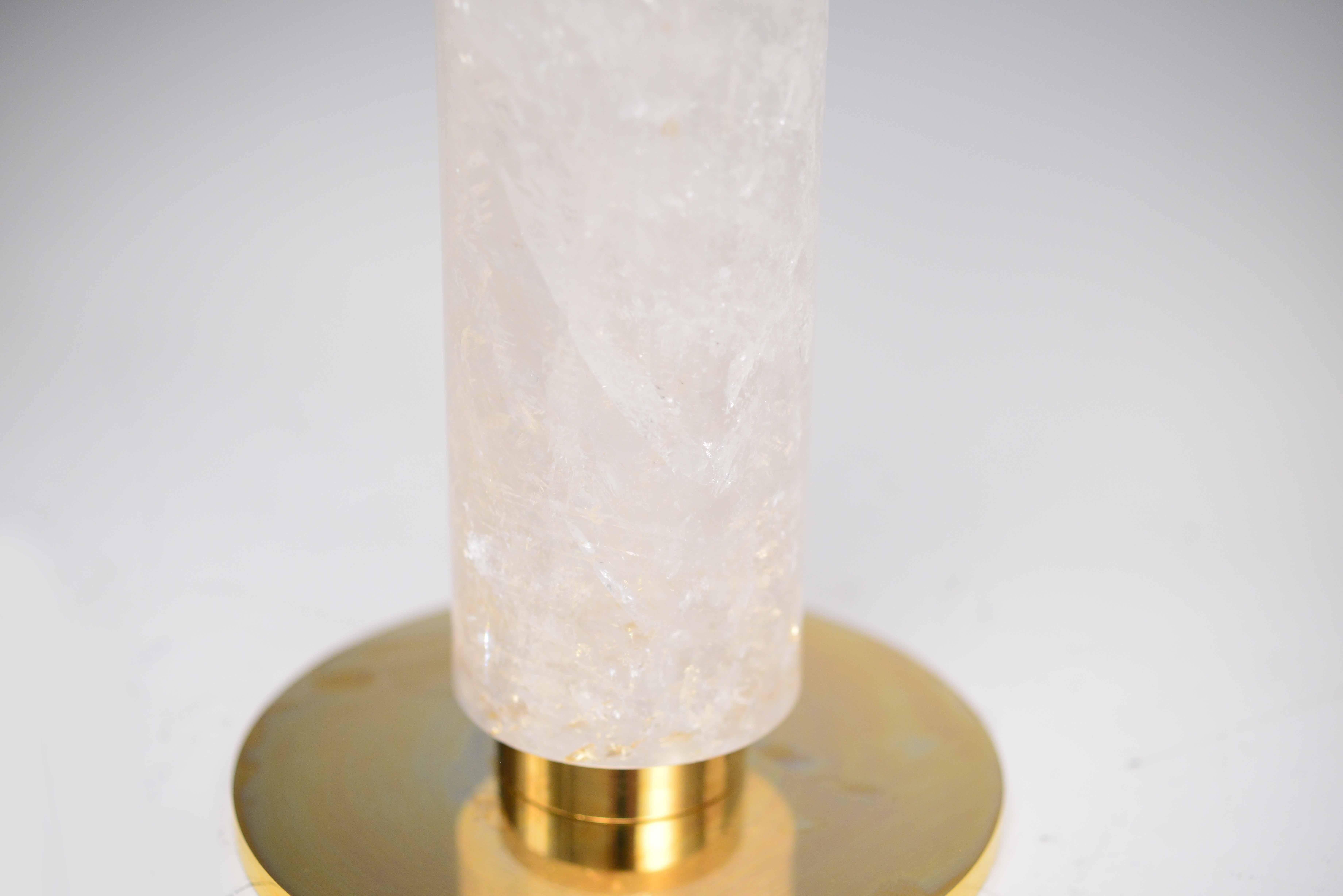 Pair of Modern Rock Crystal Quartz Lamps In Excellent Condition In New York, NY