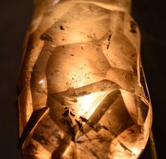 An Abstract Form Smoky Brown Rock Crystal Quartz Wall Sconce