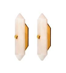 Pair of Diamond Form Rock Crystal Quartz Wall Sconces