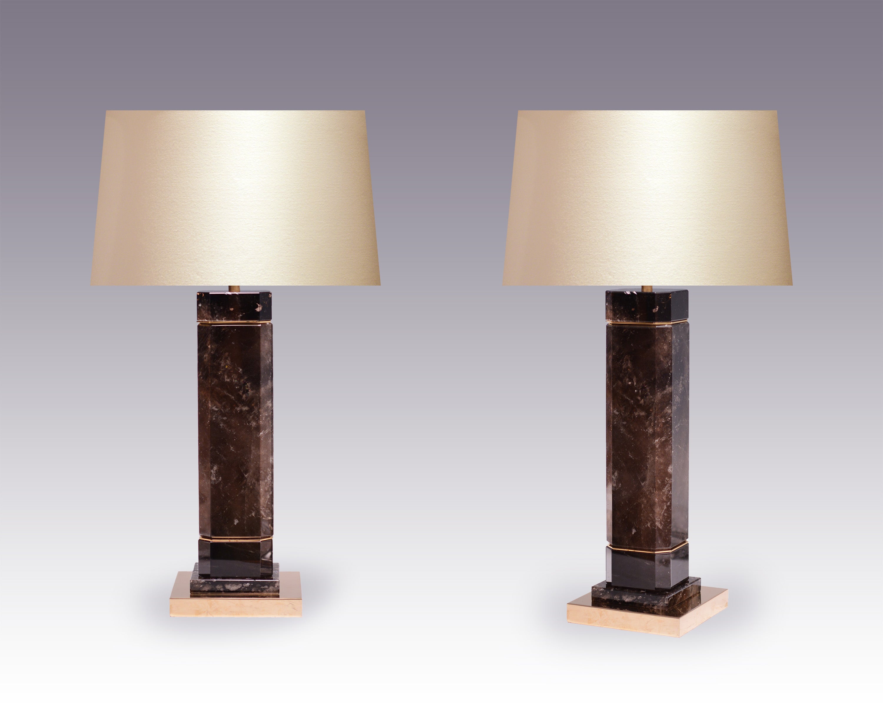 Octagonal column Rock Crystal Lamps By Phoenix For Sale at 1stDibs