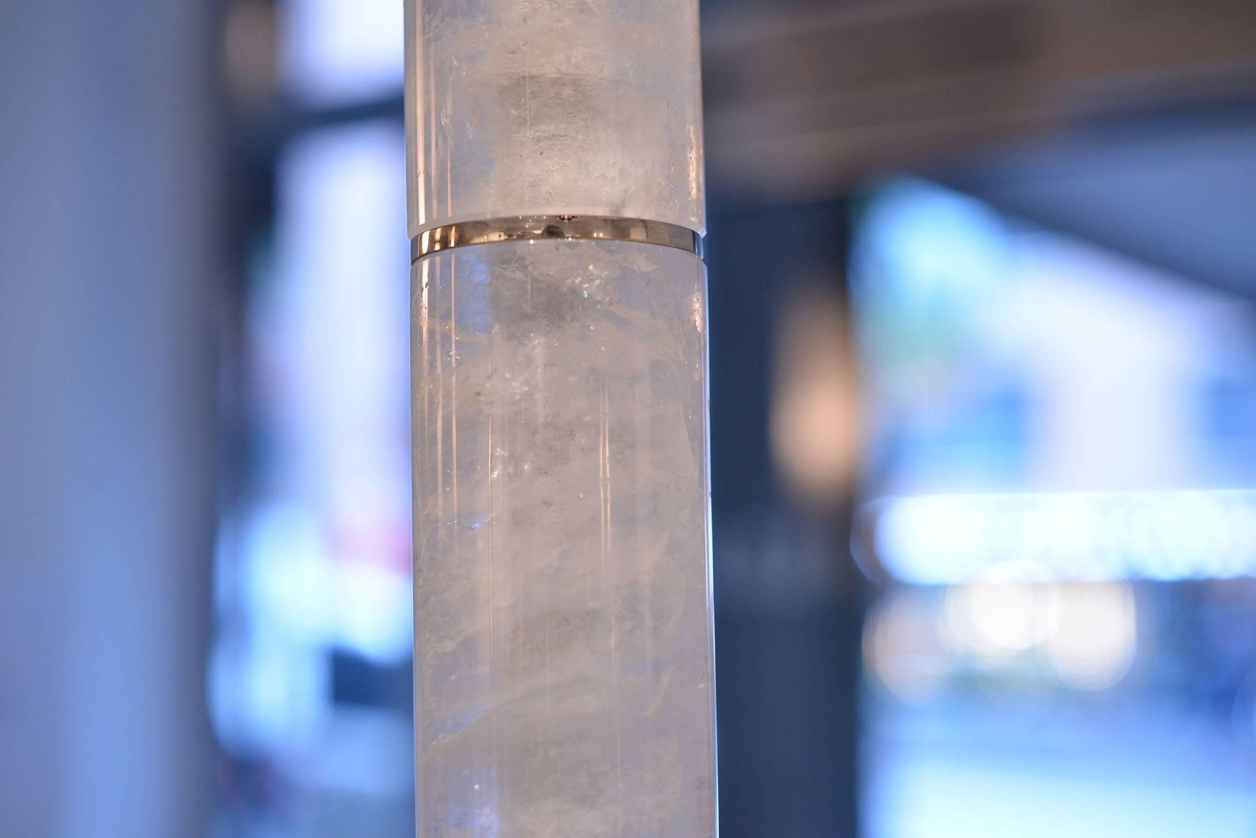 Modern  Rock Crystal Quartz Floor Lamp By Phoenix  In Excellent Condition For Sale In New York, NY