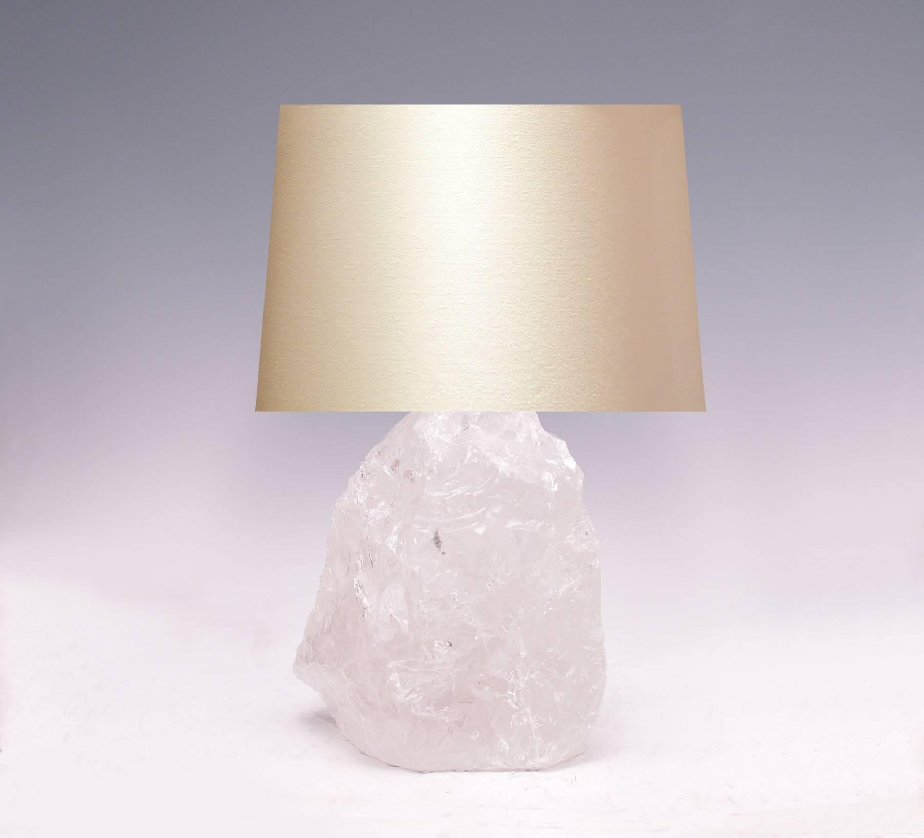 Natural rock crystal quartz mounted as a lamp, created by Phoenix gallery, NYC.
To the rock crystal: 12