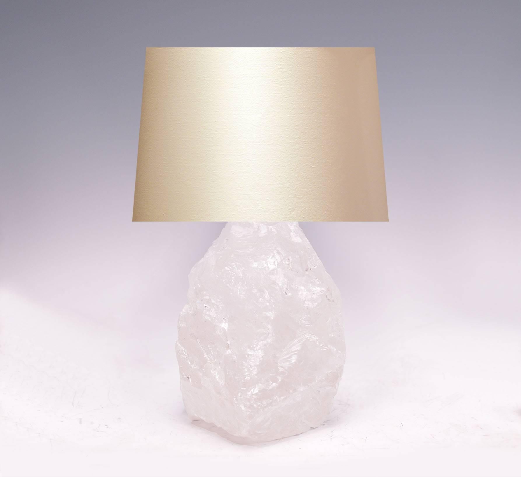 Contemporary Natural Rock Crystal Quartz Lamp
