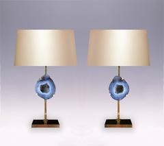 Coppia di lampade di agata naturale rara