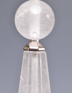 Pair of Elegant Rock Crystal Quartz Table Lamps