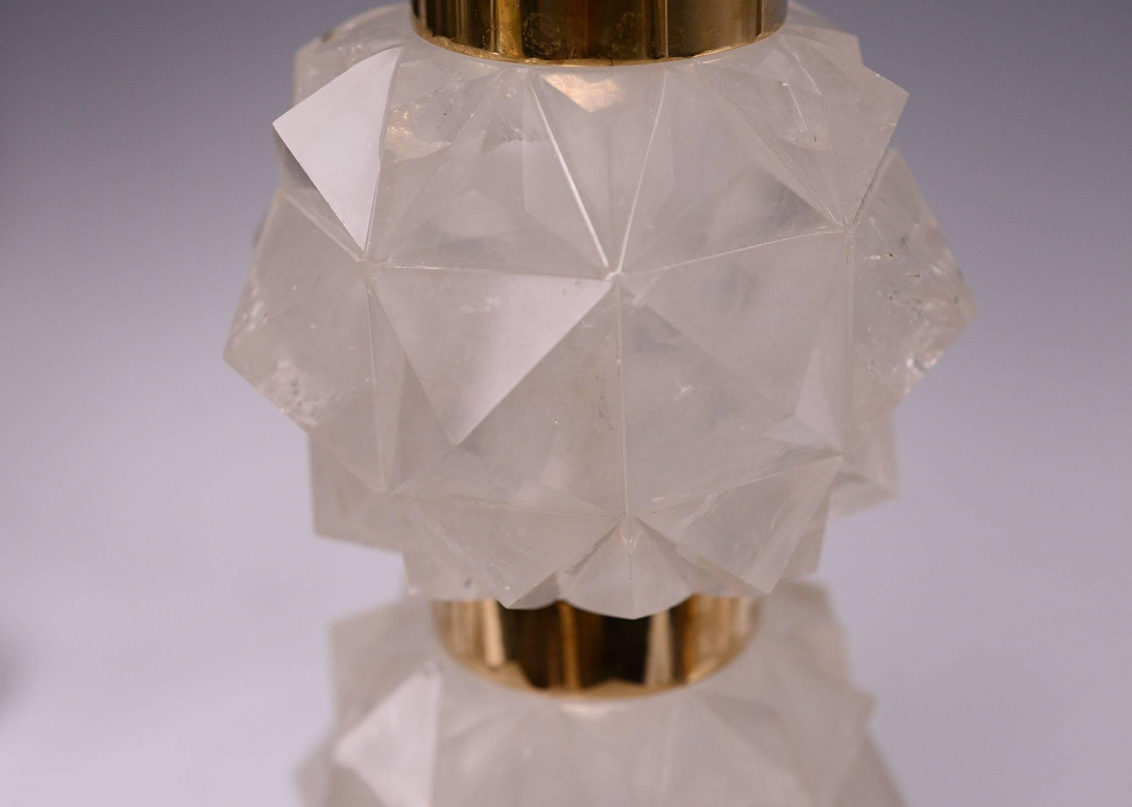 Candy IV Rock Crystal Quartz Lamps by Phoenix In Excellent Condition For Sale In New York, NY