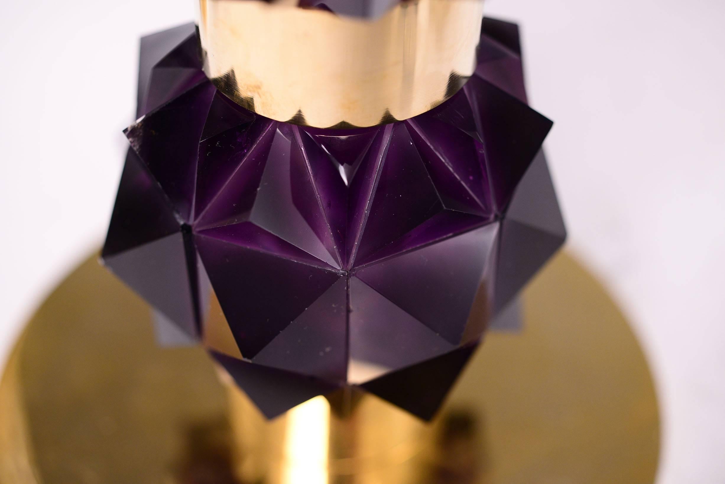 Lampes en quartz améthyste Candy IV et cristal de roche par Phoenix Excellent état - En vente à New York, NY