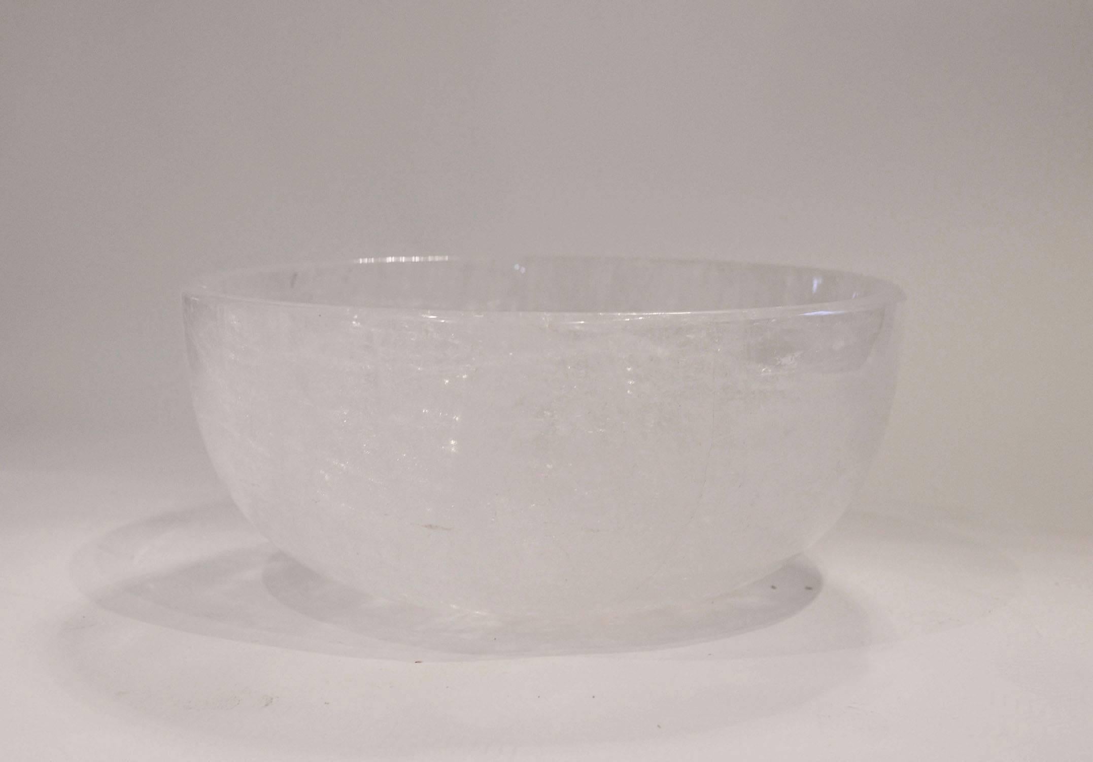 A fine carved rock crystal quartz sink, created by phoenix gallery.
Centre hold diameter: 1.5