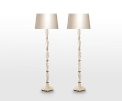 Pair of Modern Rock Crystal Quartz Floor Lamps