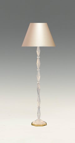 Carved Diamond Form Rock Crystal Quartz Floor Lamp