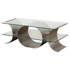 Francois Monnet Glasstop Coffee Table 1970's