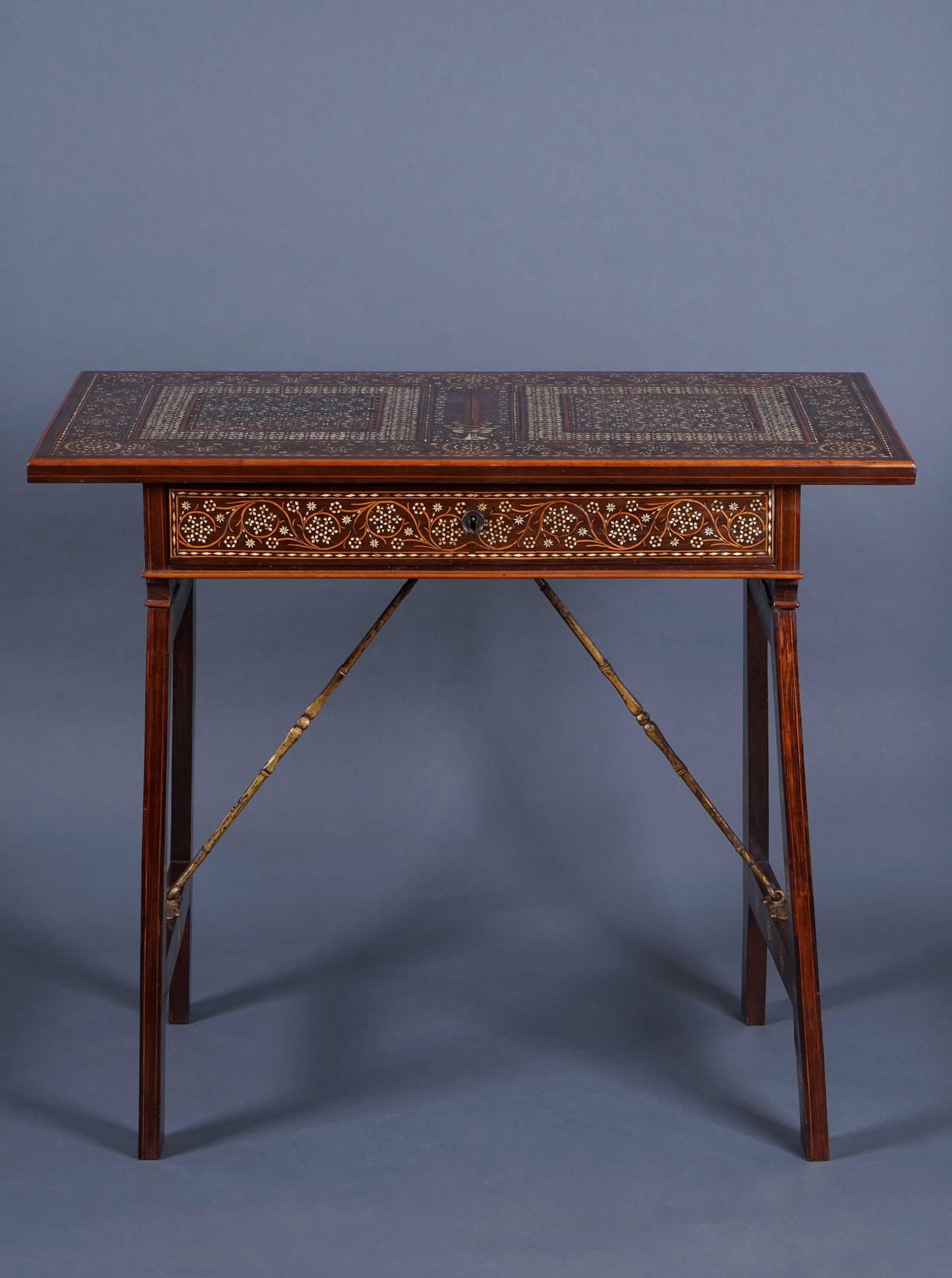 Italian Certosina Trestle Table, Italy, circa 19th Century