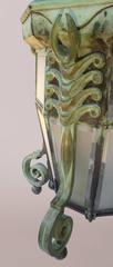 Art Deco Bronze Lobster Lantern.