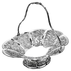 Chinese Export Silver Basket