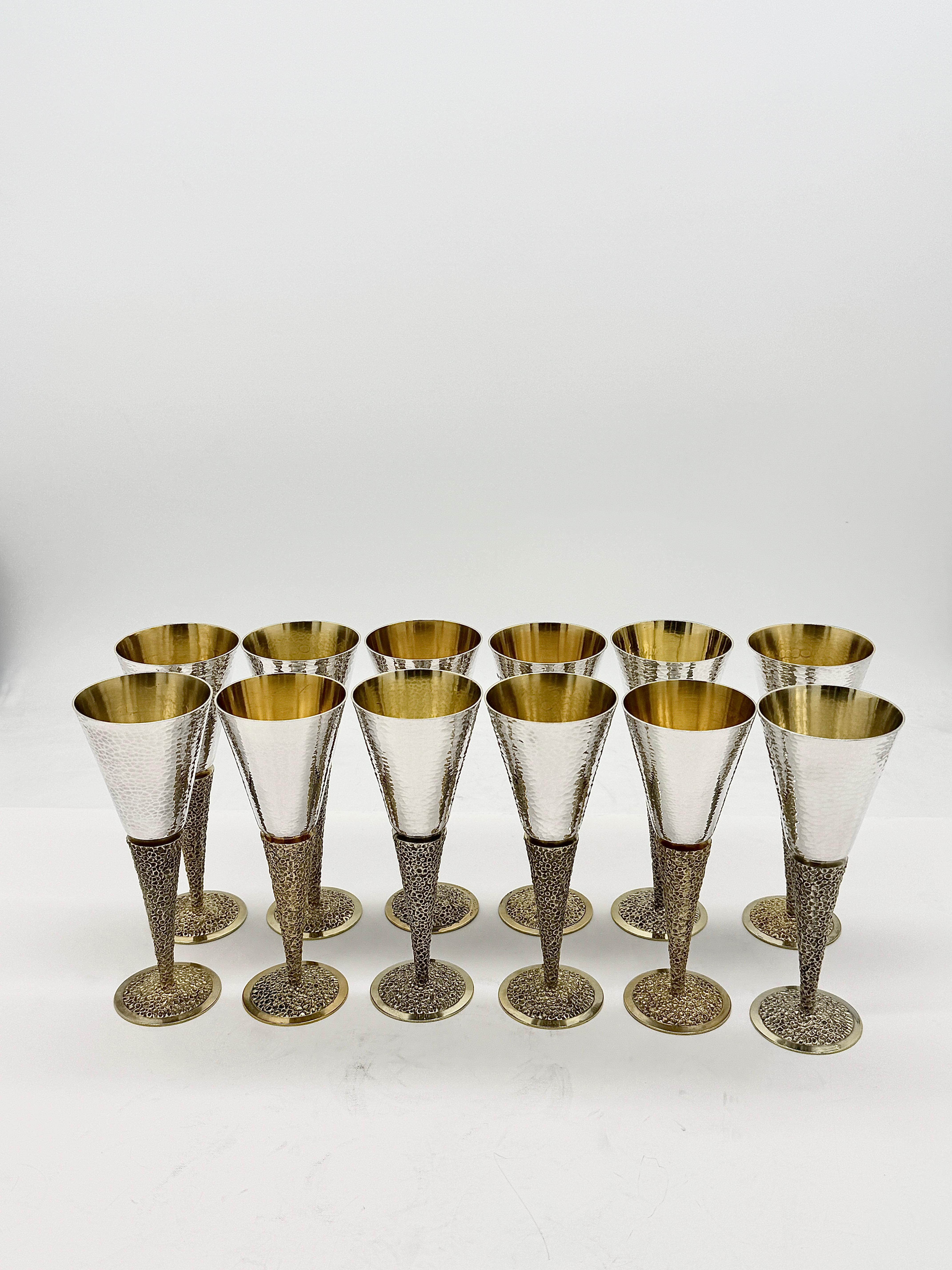 English Set of  Twelve Goblets For Sale