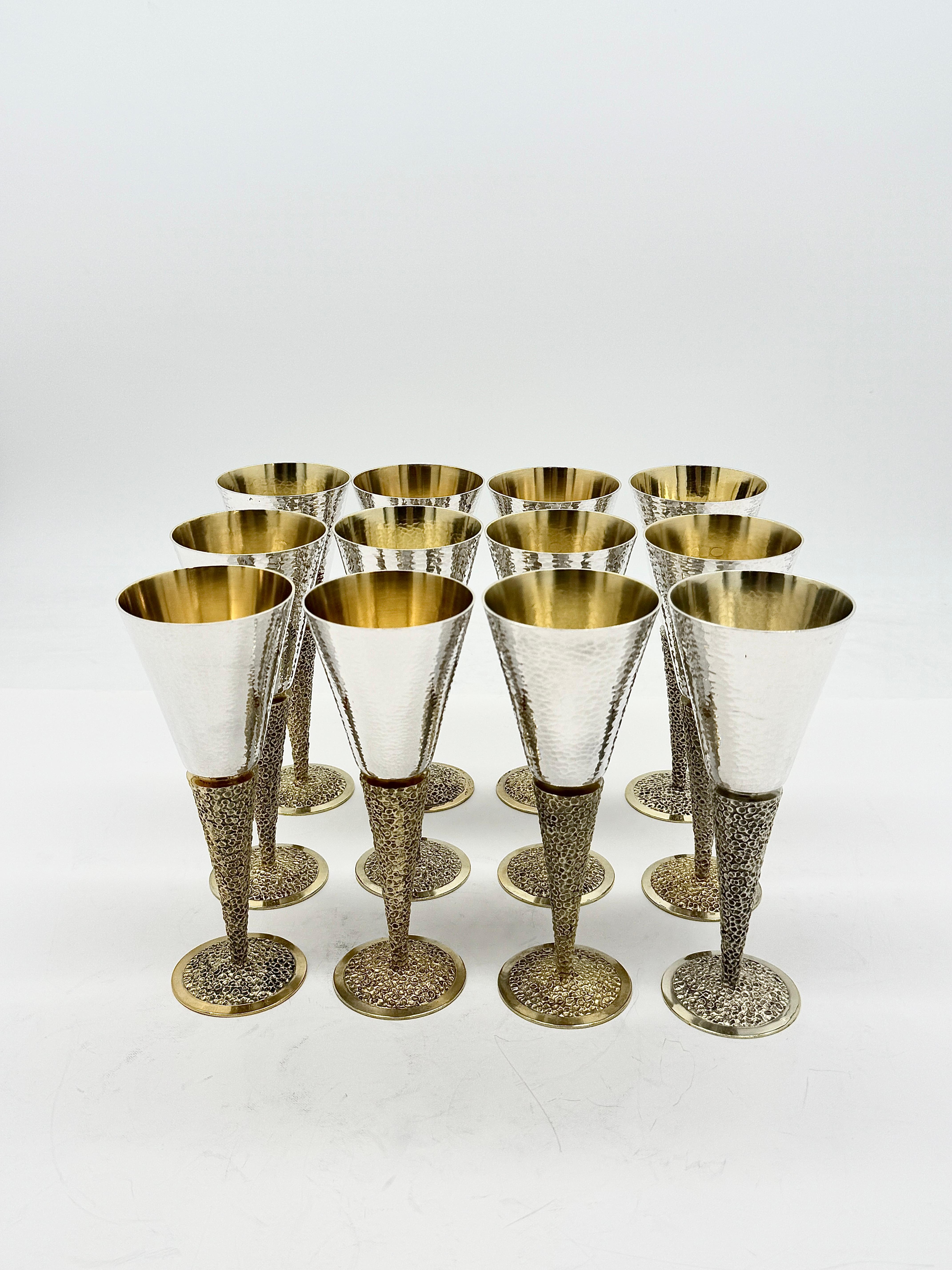 Set of  Twelve Goblets For Sale 1