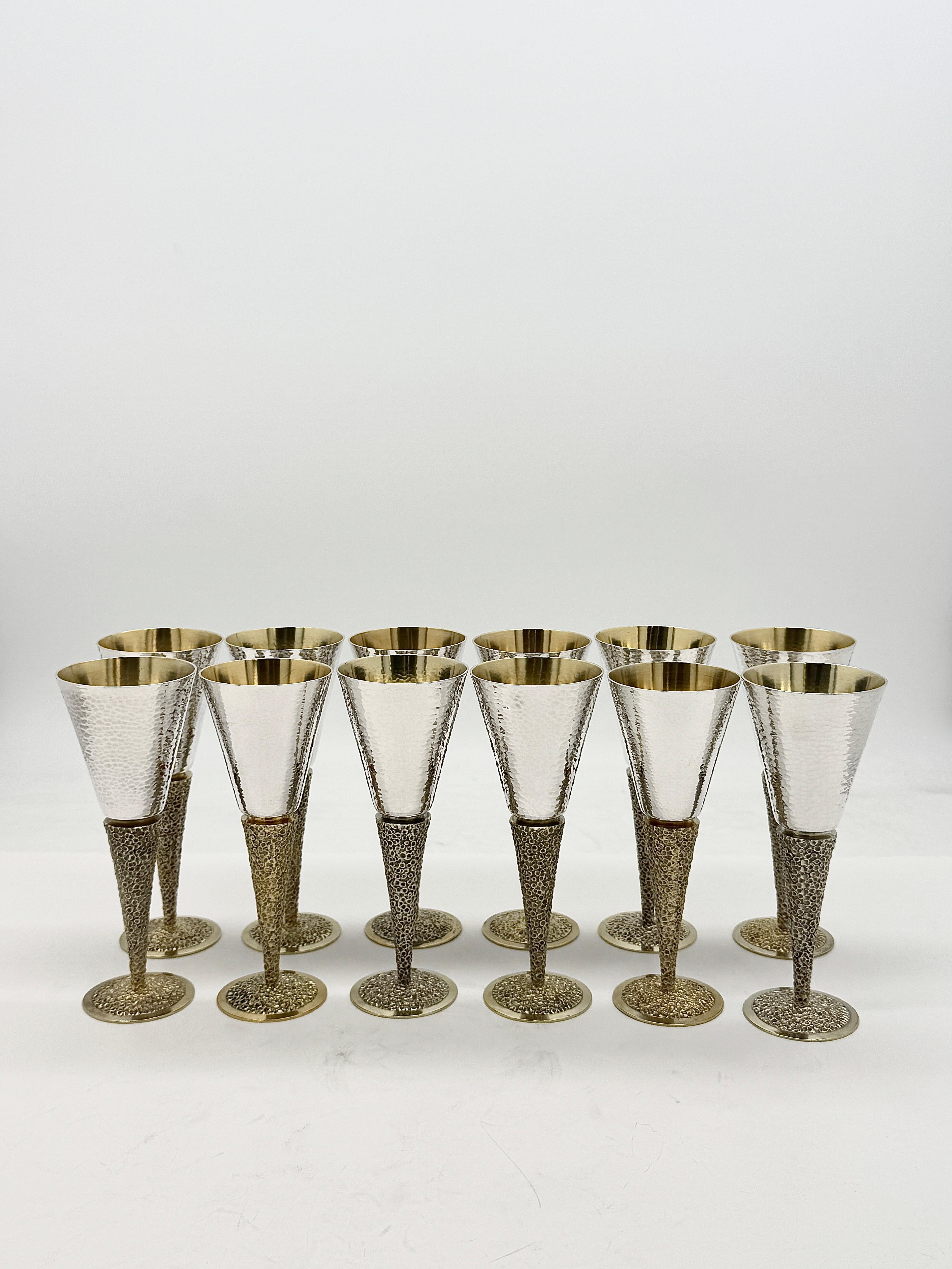 Mid-Century Modern Set of  Twelve Goblets For Sale
