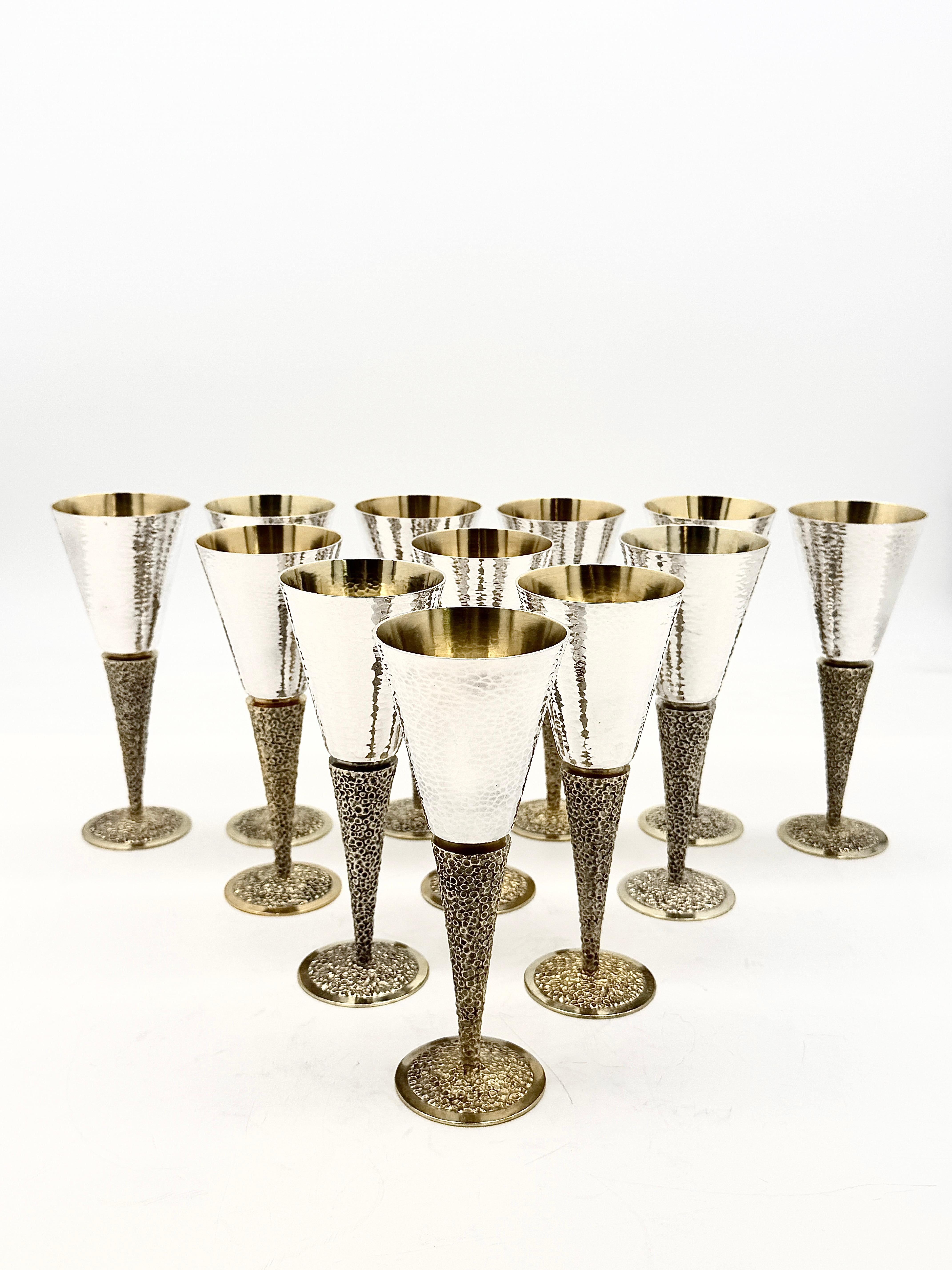Set of  Twelve Goblets For Sale 2