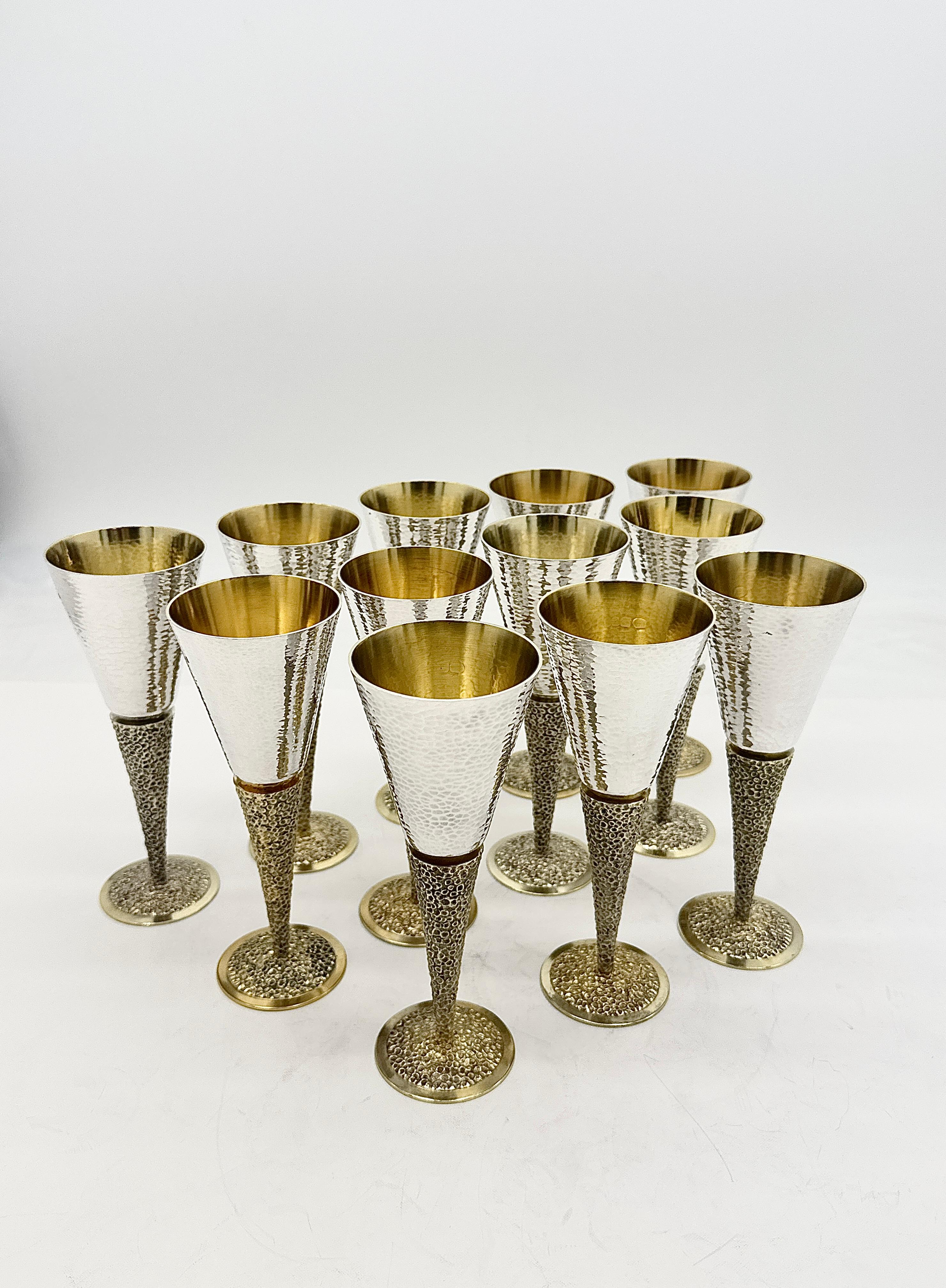 Set of  Twelve Goblets For Sale 3