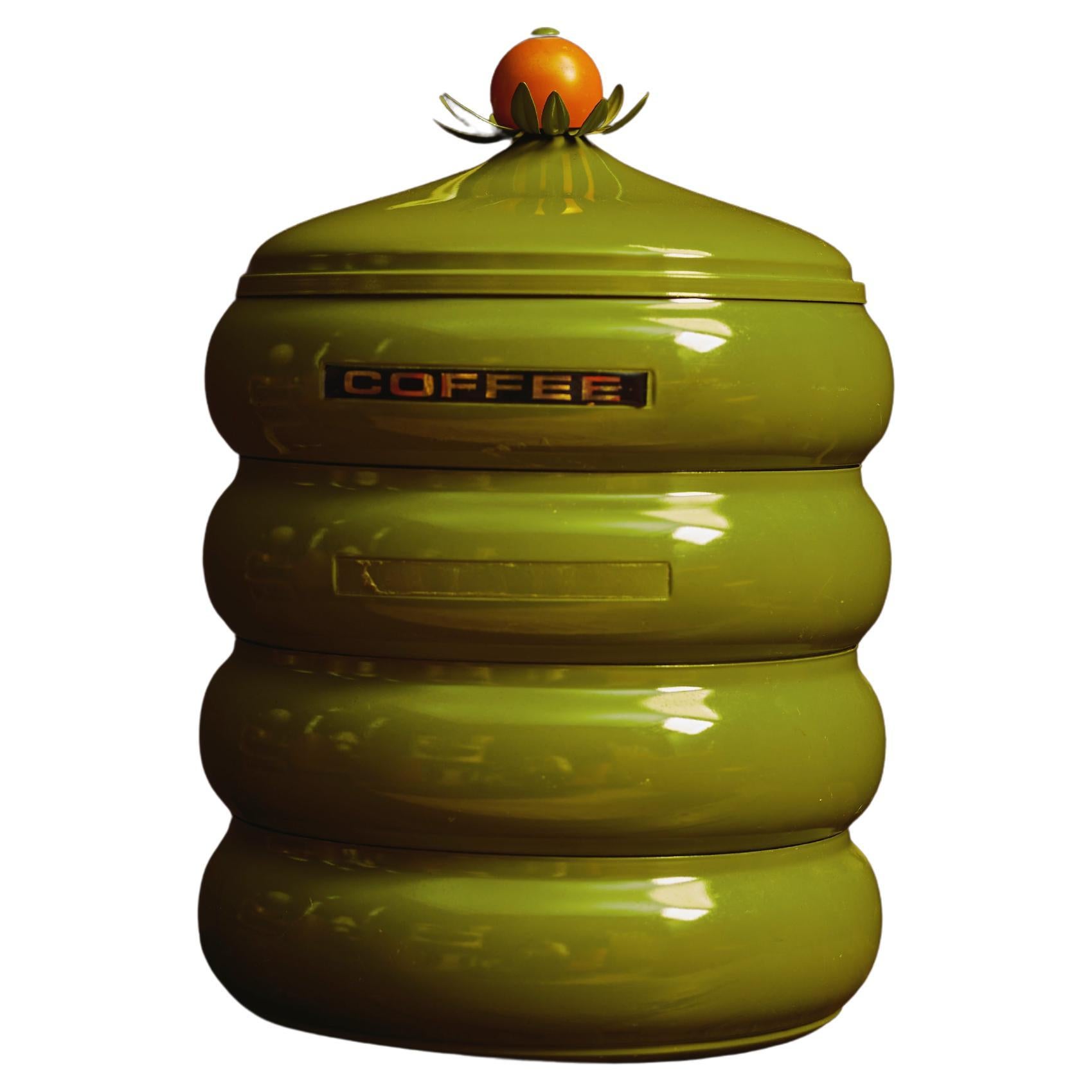 4-Tier Stacking Metal Canister Set by Lincoln Beauty Ware, USA, 1960s