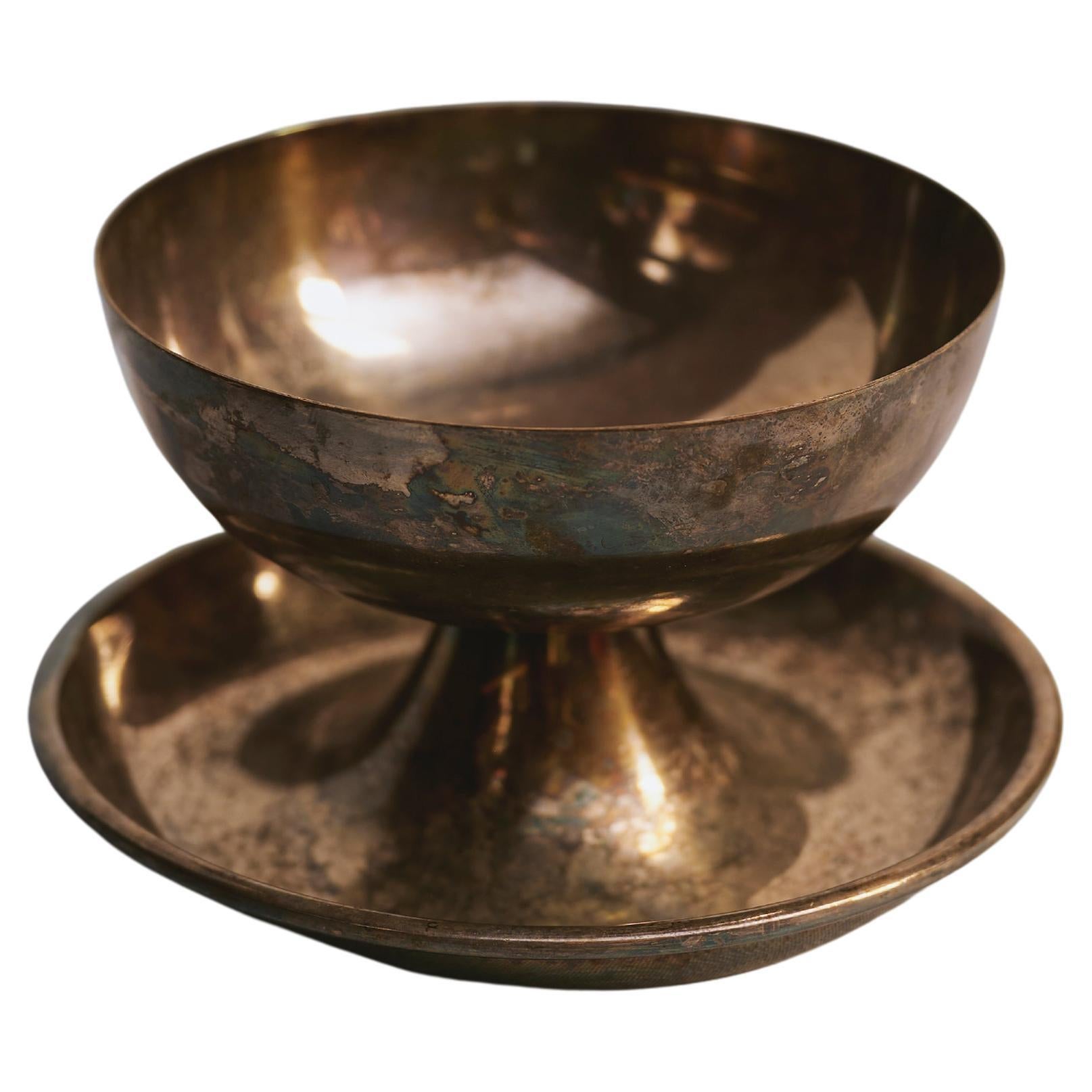Pair of Stainless Steel Ice Cream Cups by WMF in the style of Argentor Vienna