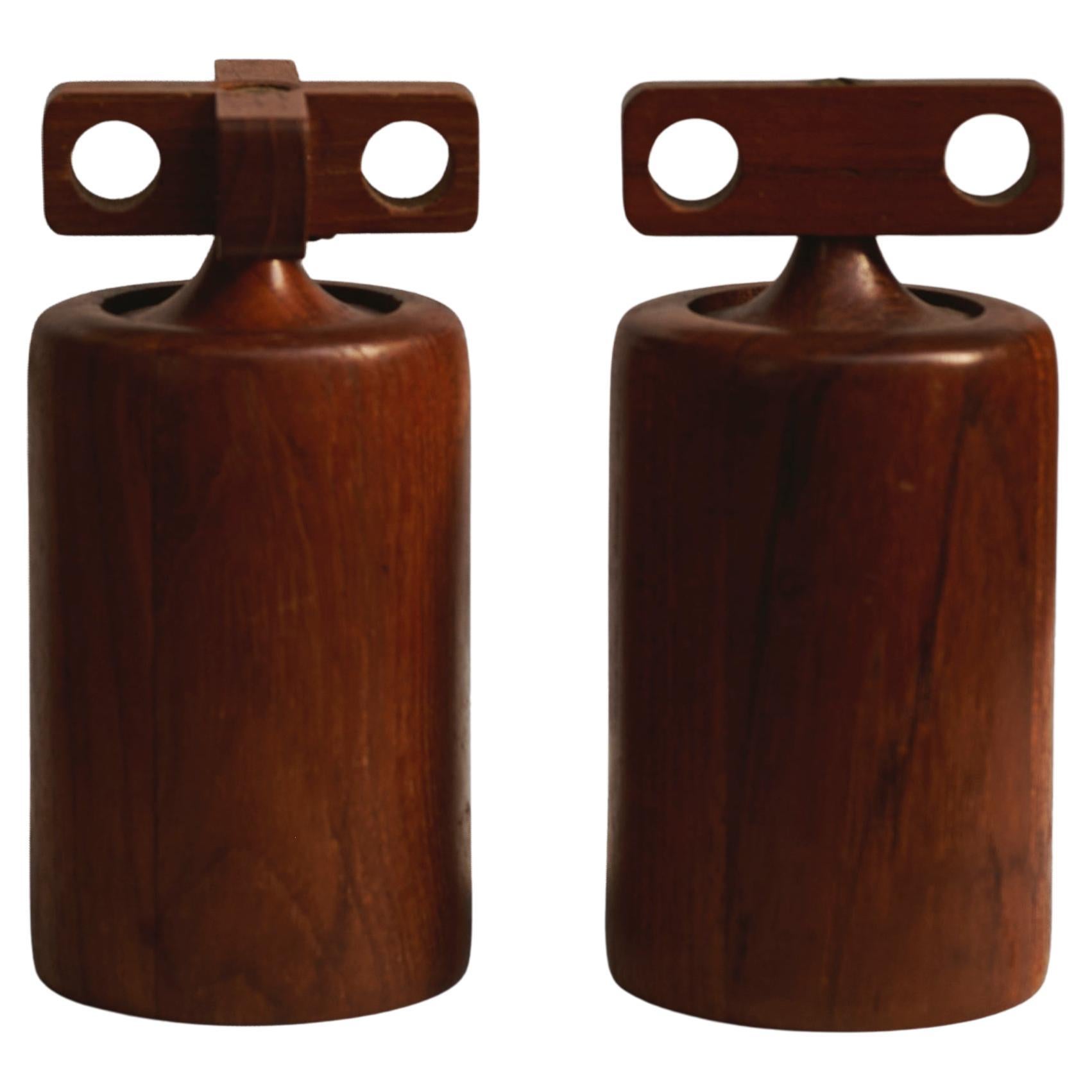 Ikonische seltene Salz- und Pfeffermühle von Birgith Krogh für Woodline, Dänemark, 1960er Jahre