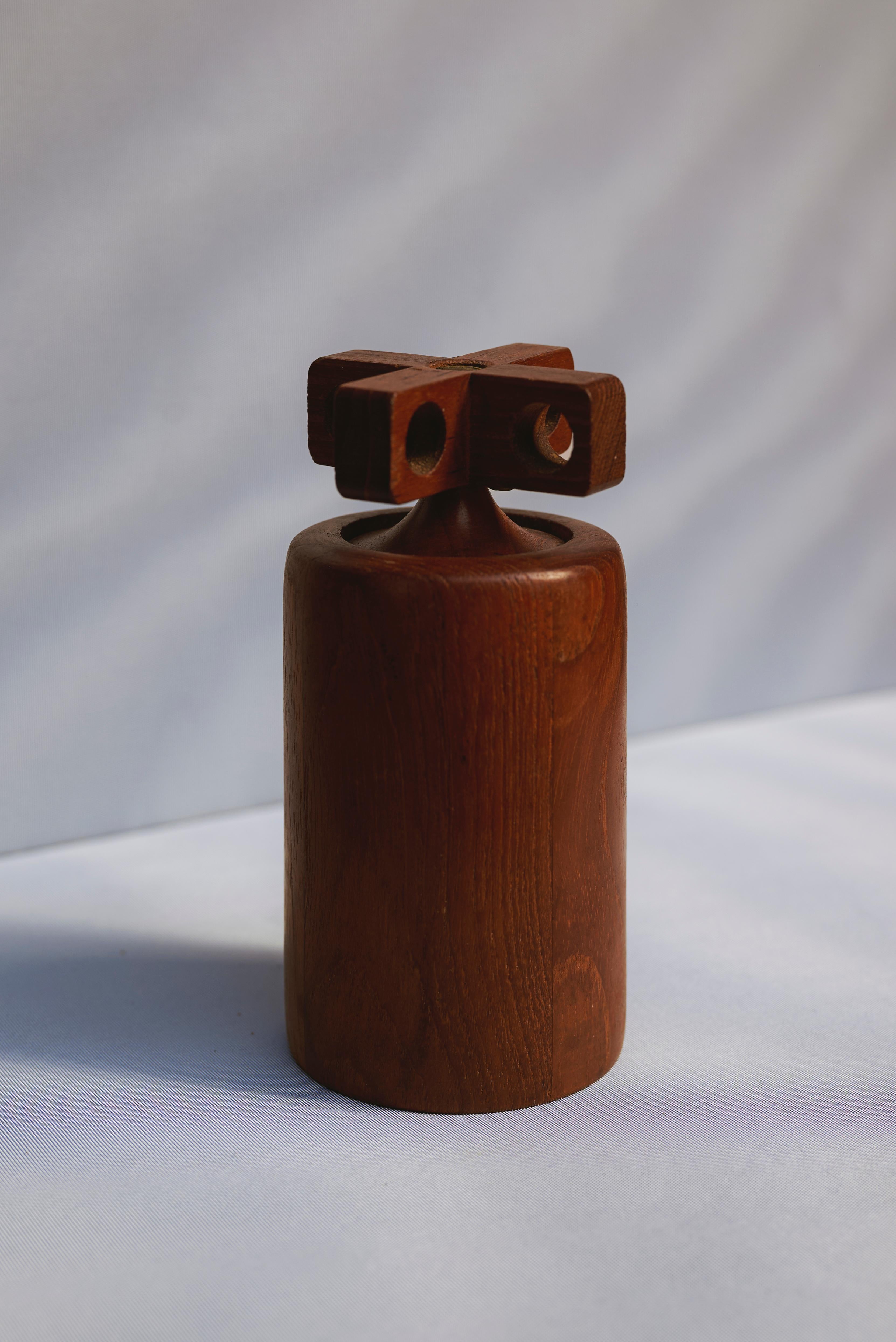 Mid-Century moderno Raro macinasale e macinapepe iconico di Birgith Krogh per Woodline Denmark, 1960 in vendita
