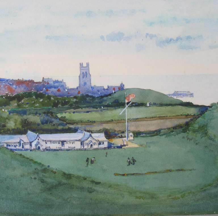 A very competent, well executed water color by unknown artist, painted on panel of ‘Cardiac Hill’ on the course of Royal Cromer Golf Club. The painting is mounted and framed.

Founded in 1888 Royal Cromer Golf Club immediately attained royal
