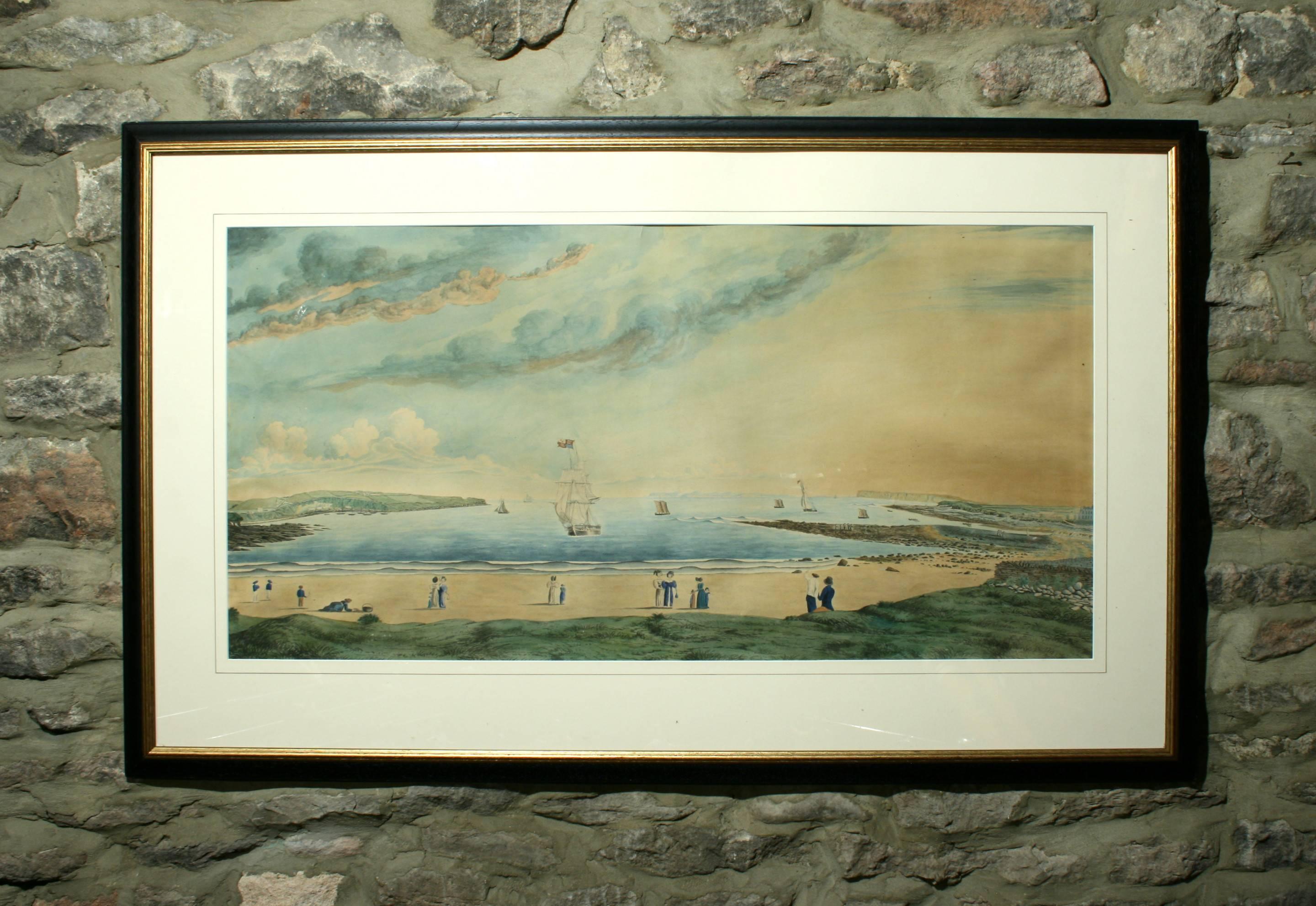 Scottish Young Golfers, Thurso Bay Watercolor Painting