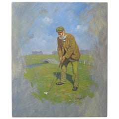 Vintage Golf Painting of Old Tom Morris