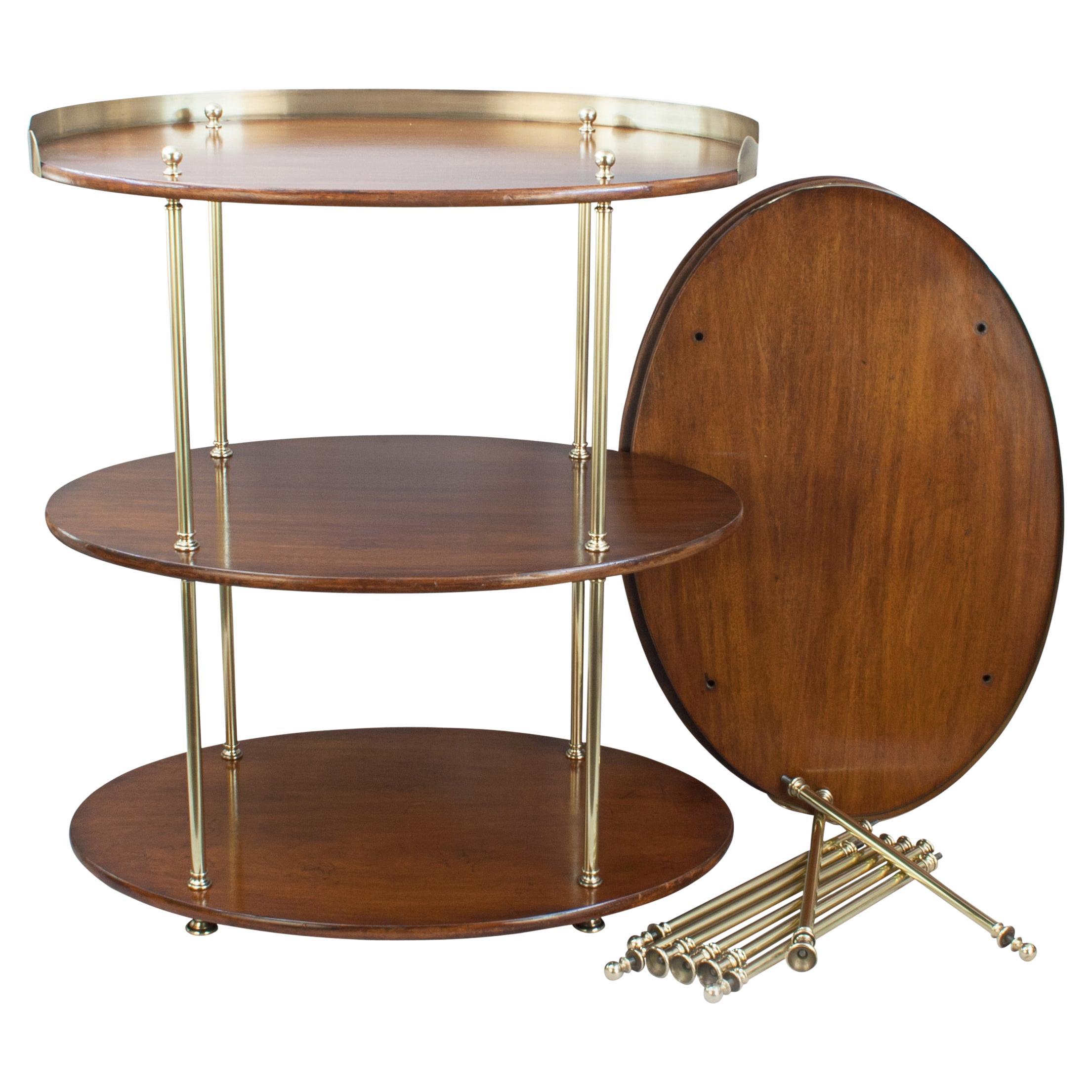 Pair Of Three Tier Washstand / Buffet Tables Of Oval Shape For Sale
