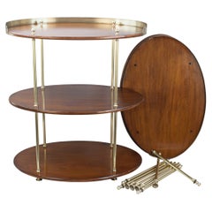 Pair Of Three Tier Washstand / Buffet Tables Of Oval Shape
