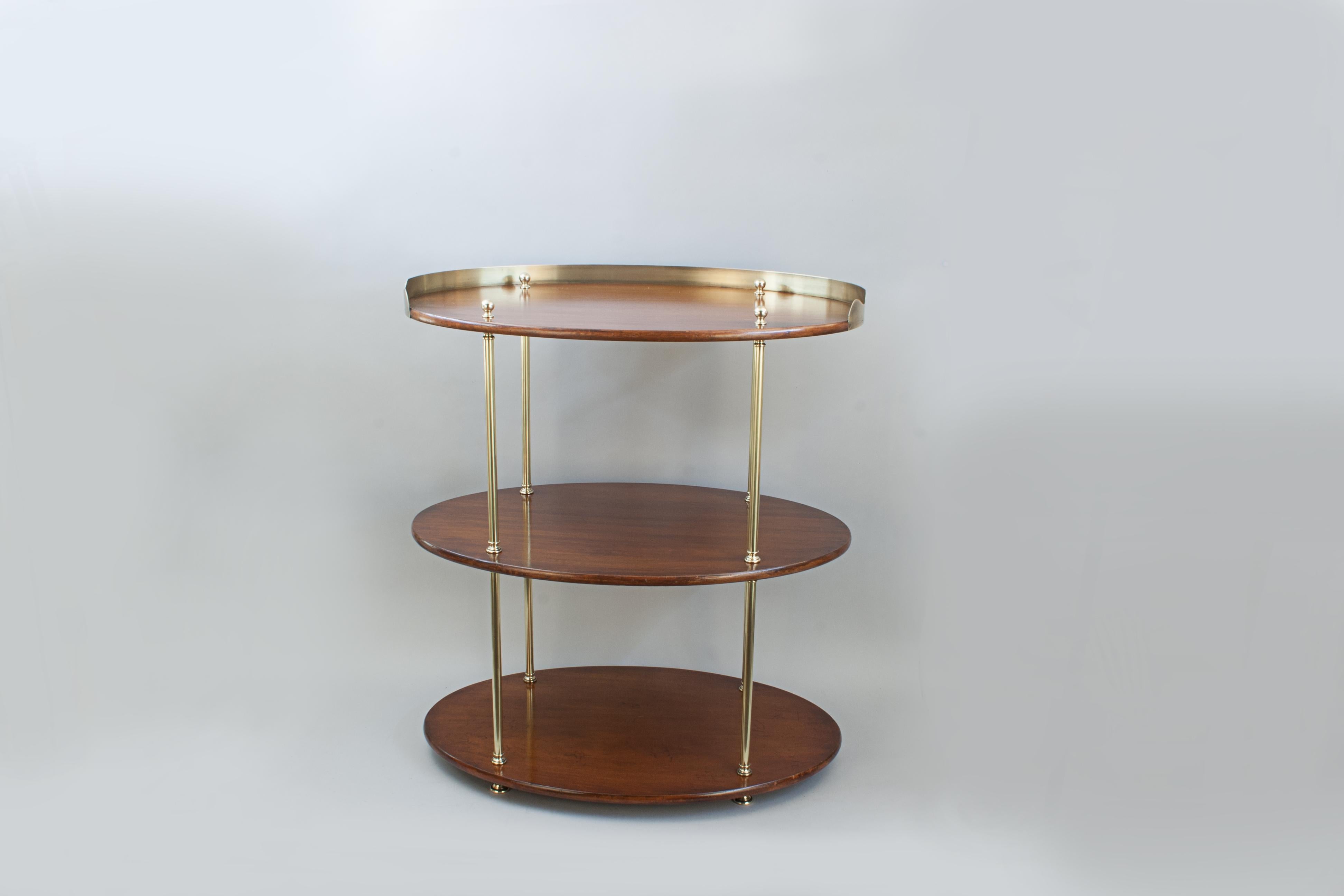 British Pair Of Three Tier Washstand / Buffet Tables Of Oval Shape For Sale