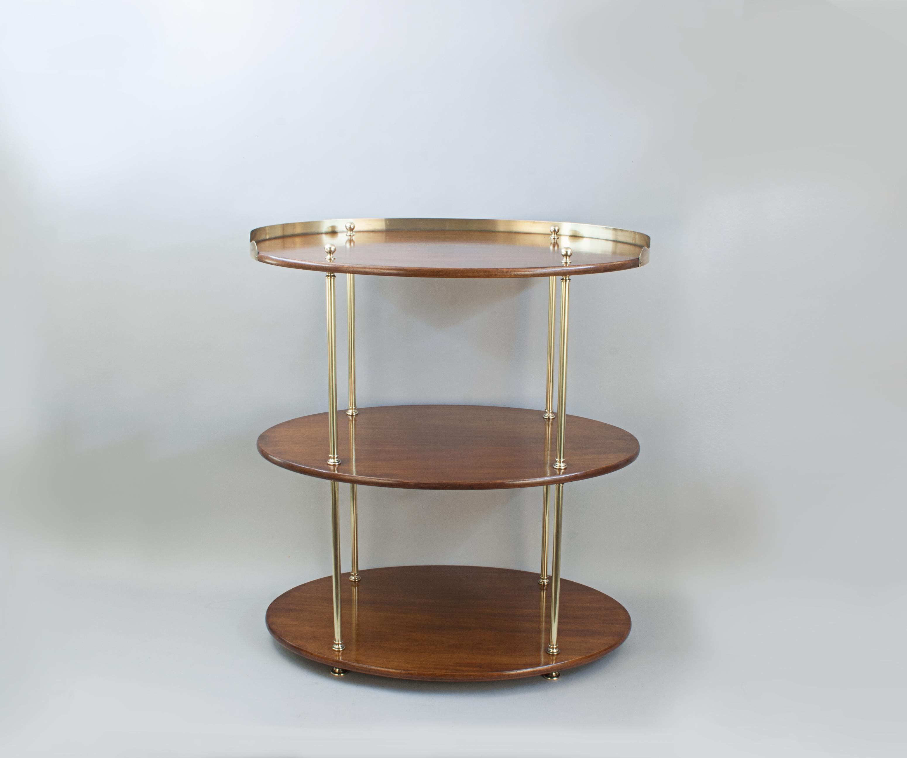 20th Century Pair Of Three Tier Washstand / Buffet Tables Of Oval Shape For Sale