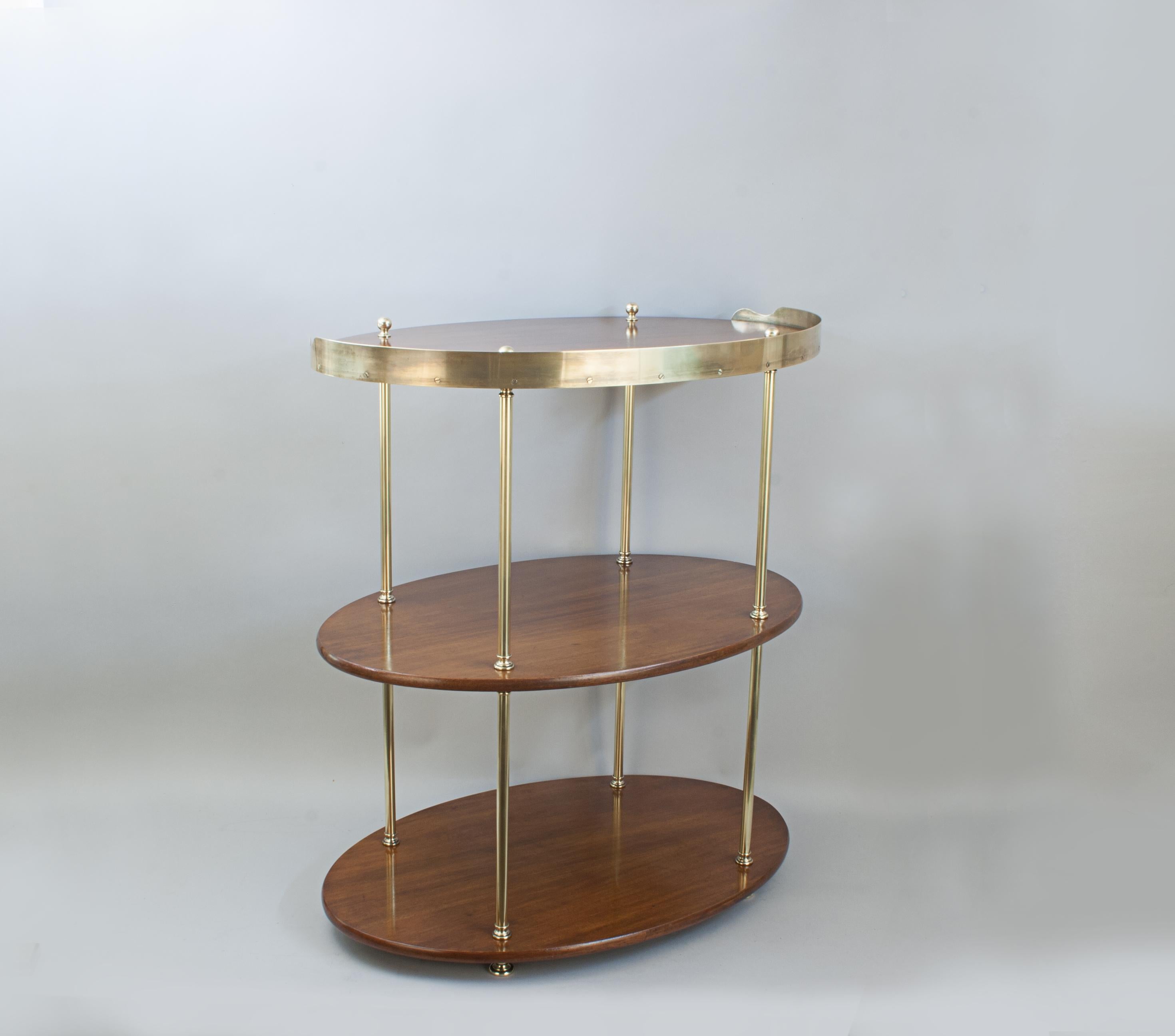 Pair Of Three Tier Washstand / Buffet Tables Of Oval Shape For Sale 1