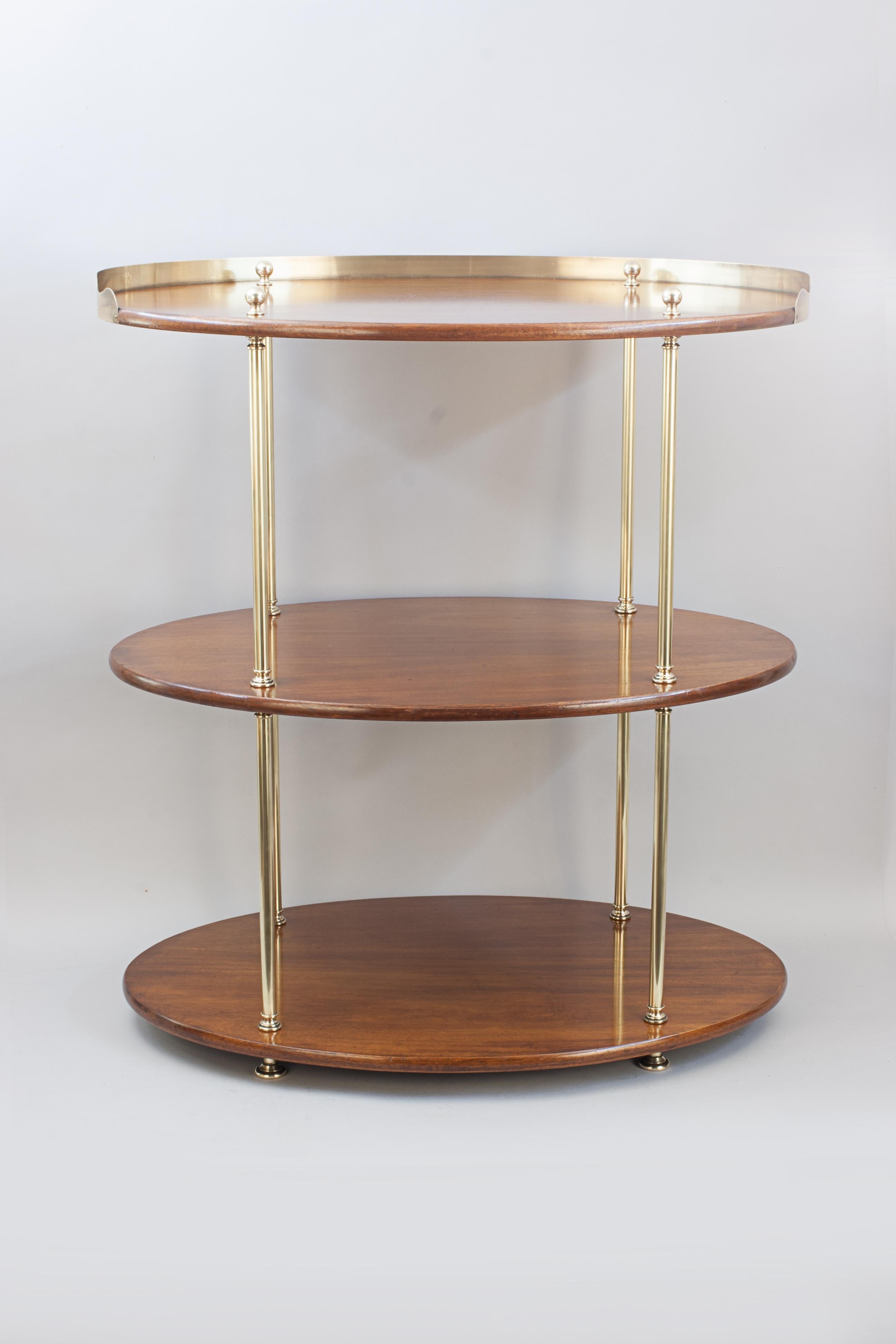 Pair Of Three Tier Washstand / Buffet Tables Of Oval Shape In Good Condition For Sale In Oxfordshire, GB